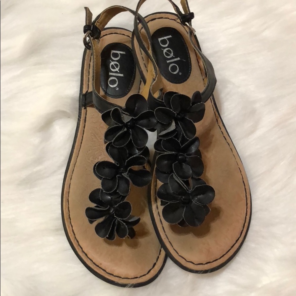 Black Flower flats Bølo by Born